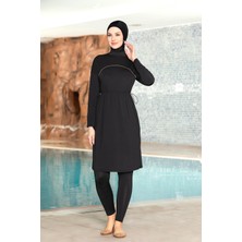 Starinci Tesettür Mayo Likralı Uzun Tunik Tasarımlı Siyah