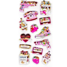 Limmy Sticker Kabartmalı Stiker Defter, Planlayıcı Etiket (PULLU-807) - 17X9 cm - Telefon Milk