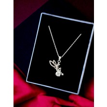 Alaja Silver Peri Beyaz Taşlı Parlak Tasarım 925 Ayar Gümüş Kolye