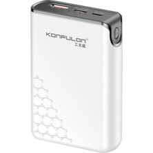 Konfulon A6Q 22.5W USB 3.0 ve 20W Type-C Çıkışlı 10000 Mah Pd Powerbank - Beyaz 277097