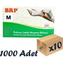 Brp Lateks Pudrasız Muayene Eldiveni Medium 100'LÜ 10 Kutu 1000 Adet