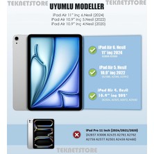 TEKNETSTORE iPad Air 6 11 İnç 2024 Uyumlu Tablet Kılıfı İnce Tasarım Standlı Akıllı Kapak