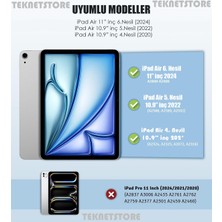 TEKNETSTORE iPad Air 6 11 İnç M2 Çip 2024 Uyumlu Tablet Kılıfı İnce Tasarım Smart Cover Standlı Akıllı Kapak