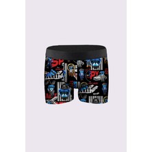 Laula 3'lü Erkek Desenli Boxer Paketleri %95 Pamuk Premium Collection - Çok Renkli