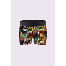 Laula 3'lü Erkek Desenli Boxer Paketleri %95 Pamuk Premium Collection - Çok Renkli
