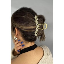 Vakkum Altın Renk Yıldız Figürlü Taşlı Mandal Toka