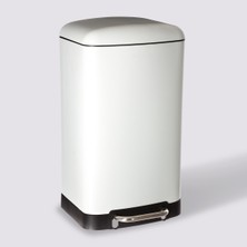 Deante 5FIVE Ariane Metal Pedallı 30 L Çöp Kovası - Soft Close Kapaklı, İç Kovalı, Geniş Pedallı, Beyaz