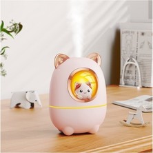 Honghong Shop Karikatür Kedi Air Humibian Difüzör Aromaterapi Esansiyel Yağ Parfüm Gece Işık Odası Bitki Yatak Odası Sevimli Sessiz USB Şarj (Yurt Dışından)