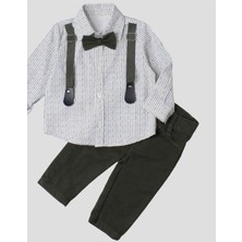 Kidexs Baby Gömlekli Papyonlu Salopetli Erkek Bebek Takımı Doğum Günü, Düğün, Nişan, Mevlüt