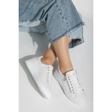Analin Shoes Kadın  Deri Fermuarlı Spor Ayakkabı 2665 Spor  Beyaz 36