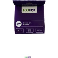 EcoLink Philips 8W LED Ampul E27 Duy 6'lı Paket (6500K-Beyaz) Ecolınk By Philips