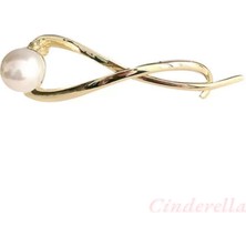 Cinderella Kadın Inci Taşlı Gold Klips Toka - Lüks Yeni Sezon Kıstırmalı Topuz Saç Tokası