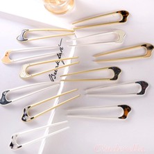 Cinderella Kıvrımlı Metal Topuz Tokası Model-1 - Çubuk Saç Tokası - Saç Çubuğu