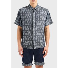 Armani Exchange Regular Fit Kısa Kollu Gömlek Erkek Gömlek 3dzcd4 Z1WAZ 05HC