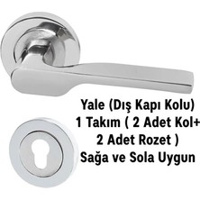 Eveo Kapı Kolları Nikel 2019 Yale Kapı Kolu ( Ön - Arka Takım)