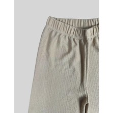 Gözler Onda Krem Bürümcük Bol Paça Pantolon 2062-7