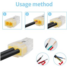 Koodmax 100 Adet PCT-102 2 Pinli Itmeli Hızlı Kolay Kablo Tel Birleştirici Konnektör Vidasız Klemens