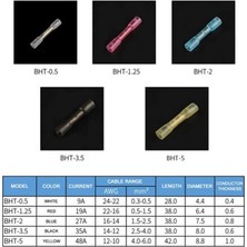 Koodmax - 10 Adet - Bht-05 Isıyla Daralan Makaron 9A 0.3-0.5mm² Su Geçirmez Konnektör - Sarı