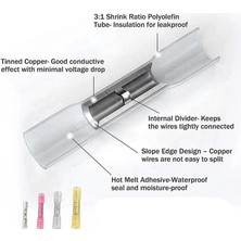 Koodmax - 50 Adet - Bht-05 Isıyla Daralan Makaron 9A 0.3-0.5mm² Su Geçirmez Konnektör - Beyaz