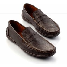 Bambi Kahve Floter  Deri Erkek Loafer Ayakkabı E01396070140
