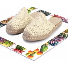 Bambi Bej Örgü   Kadın Terlik K04117165216