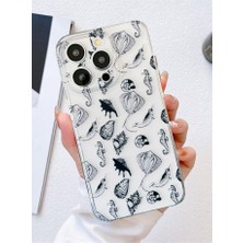 3gen Case Iphone 15 Pro Uyumlu Deniz Canlıları Desenli Şeffaf Silikon Kılıf