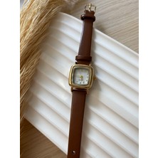 Quartz Bs Stıll Minimal Vintage Kadın Kol Saati Retro Quartz Deri Kordon 1 Adet