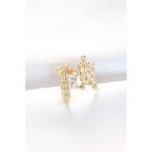 Clariss Gold Renk Tırtıklı Kalın Baget Taş Tasarım Ayarlanabilir Yüzük