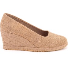 Star Tombis Hasır Keten Espadril Dolgu Topuk