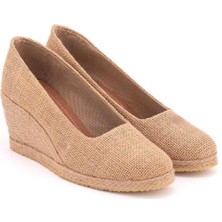 Star Tombis Hasır Keten Espadril Dolgu Topuk