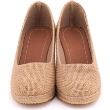 Star Tombis Hasır Keten Espadril Dolgu Topuk