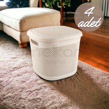 Melkan Home Kapaklı Sepet Çok Amaçlı Damla Desen Sepet 15 Litre Düzenleyici