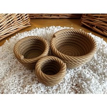 Turansoy Craft Hasır Kase Seti (5 cm ,10 cm , 15 cm Çap )