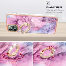 Manyi Market IPhone 12 Için Kılıf Pro Max Tampon Mermer Darbeye Tpu Silikon 360 &deg; Halka (Yurt Dışından)