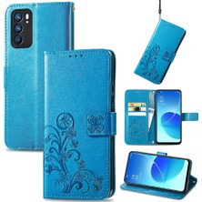 Mays Shop Oppo Case 6 5g Için Zarif Iş Çevirme Kapağı Dört Yapraklı Yonca (Yurt Dışından)