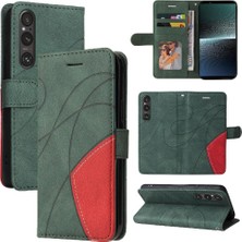 Mays Shop Sony Xperia 1V Pu Deri Flip Folio Kılıf Kickstand Koruyucu (Yurt Dışından)