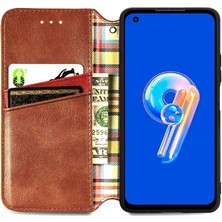 Mays Shop Asus Zenfone 9 Için Kılıf Cüzdan Fonksiyonu Moda Tasarım Deri Kılıf Flip (Yurt Dışından)