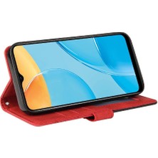 Mays Shop Oppo A15 Iki Renkli Dikiş Kickstand Koruyucu Pu Deri Flip Için Kılıf (Yurt Dışından)