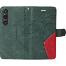 Mays Shop Sony Xperia 1V Pu Deri Flip Folio Kılıf Kickstand Koruyucu (Yurt Dışından)