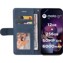 Mays Shop Motorola G54 5g Için Kart Yuvası Standı Iki Renkli Dikiş Pu Flip (Yurt Dışından)