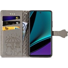 Mays Shop Infinix Not 11 Pro Karikatür Hayvanlar Için Kılıf Darbeye Deri Kılıf Flip (Yurt Dışından)