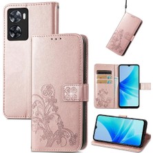 Mays Shop Oppo A57 4g Kısa Kayış Deri Kılıf Için Dört Yapraklı Yonca Kapak Çevirin (Yurt Dışından)