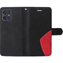 Mays Shop Motorola G54 5g Için Kart Yuvası Standı Iki Renkli Dikiş Pu Flip (Yurt Dışından)