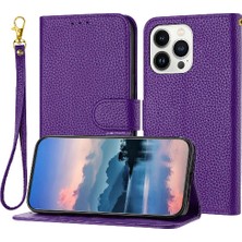 Mays Shop Iphone 14 Için Telefon Kılıfı Pro Pu Deri Flip Folio Litch Desen Kart Yuvaları (Yurt Dışından)