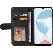 Mays Shop Kart Yuvası Standı Iki Renkli Dikiş Pu Flip ile Realme C20/C21 Için Kılıf (Yurt Dışından)