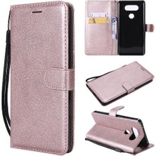 Mays Shop Lg V20 Için Flip Case Kart ile Yüksek Kaliteli Deri Klasik Düz Renk (Yurt Dışından)