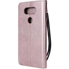 Mays Shop Lg V20 Için Flip Case Kart ile Yüksek Kaliteli Deri Klasik Düz Renk (Yurt Dışından)