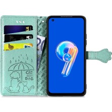 Mays Shop Asus Zenfone 9 Için Kılıf Deri Kılıf Karikatür Hayvanlar Darbeye Kısa (Yurt Dışından)