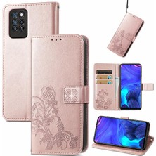 Mays Shop Infinix Not 10 Pro Zarif Iş Dört Yapraklı Yonca Flip Case Için Kılıf (Yurt Dışından)