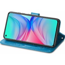 Mays Shop Infinix Sıcak 10 Flip Kapak Için Dört Yapraklı Yonca Deri Kılıf Kısa (Yurt Dışından)